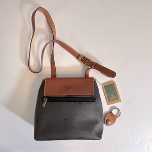 El Caballo Spanish Leather Black and Brown Crossbody Purse NWT From Spain